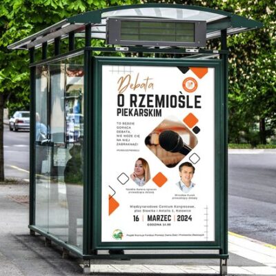 Debata o rzemiośle - plakat na przystanku