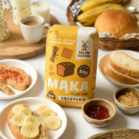 Mąka pszenna ŁĘCZYCKA typ 500 - 1kg