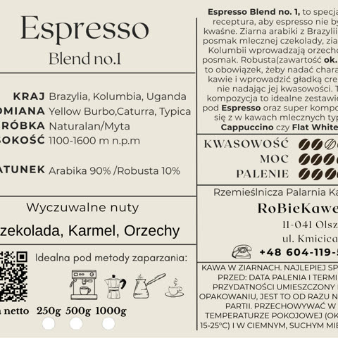 Kawa Espresso Blend no.1 - 0,5 kg