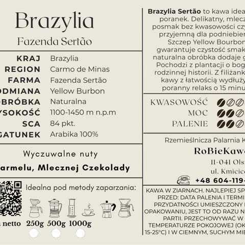 Kawa Brazylia - Fazenda Sertão - 250g