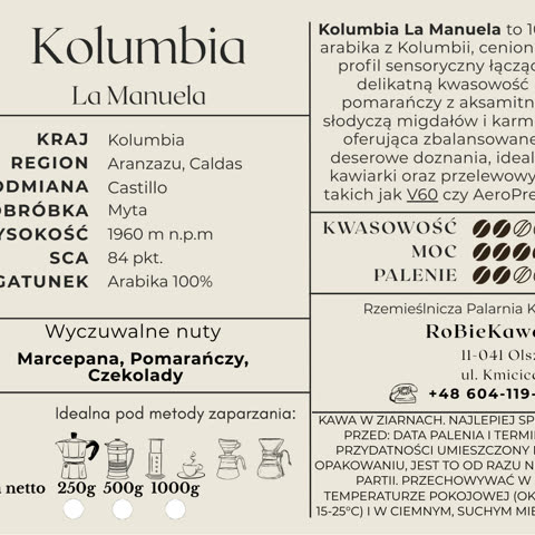 Kawa Kolumbia La Manuela - 250 g